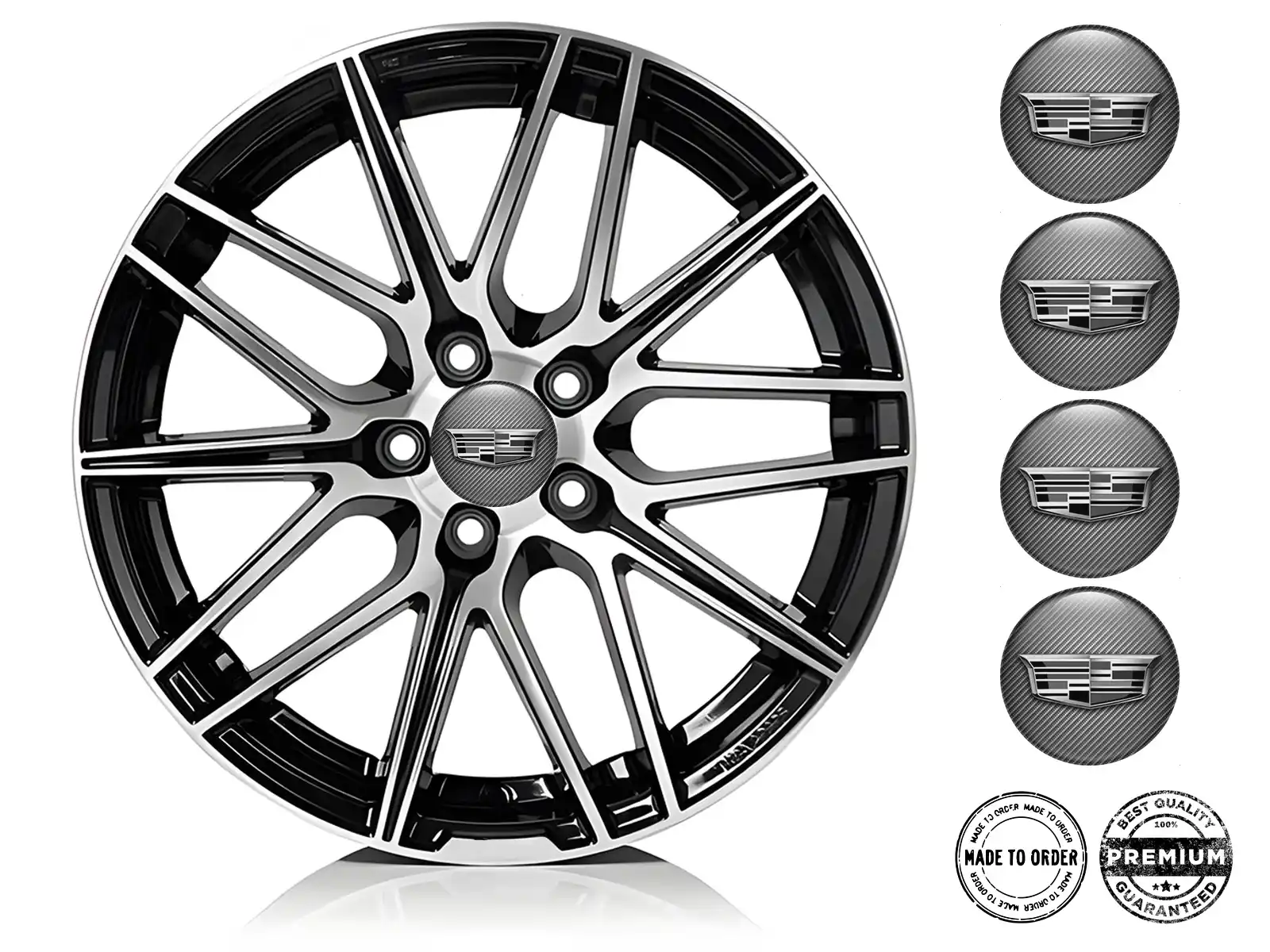Cadillac Wheel Emblem Edition Premium Domed Stickers